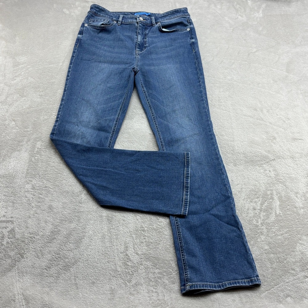 J.McLaughlin Jeans Women 6 Blue Straight Leg Tencel Blend Stretch Preppy Denim